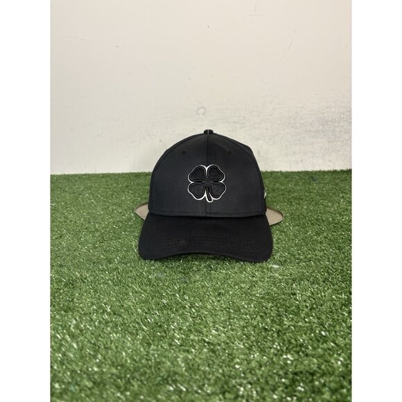 Black Clover hat cap fitted Small S/M black white lightweight breathable mens 1 - Picture 1 of 8